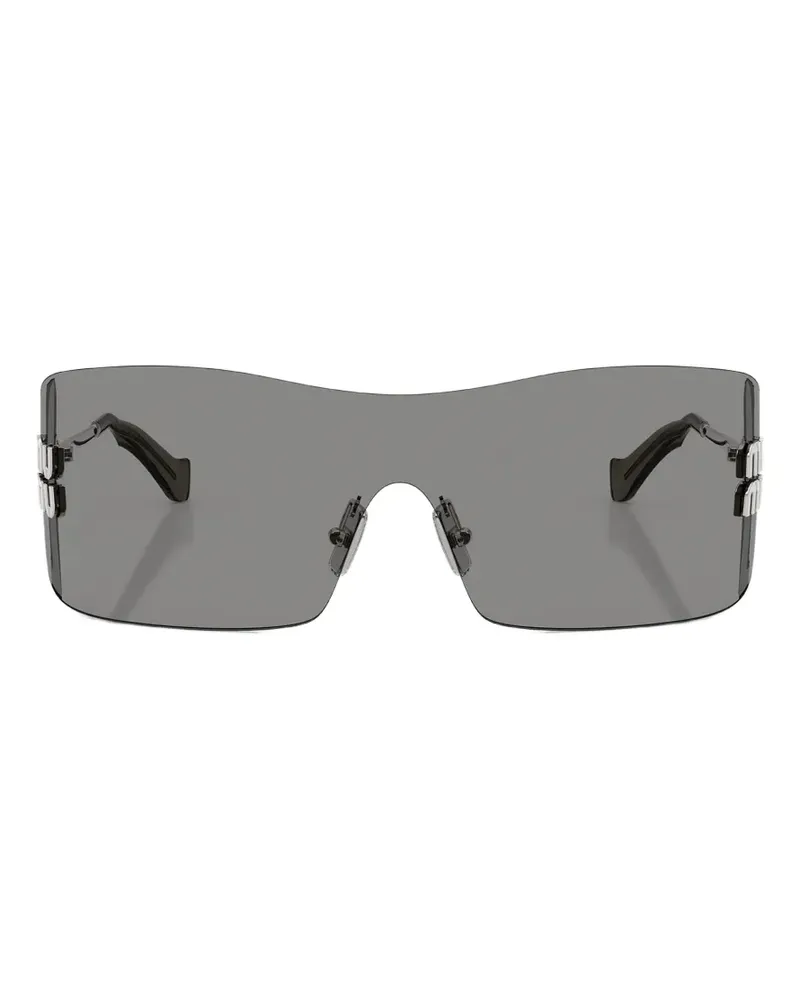 Miu Miu Eckige Sonnenbrille mit Logo-Schild - Grau Grau