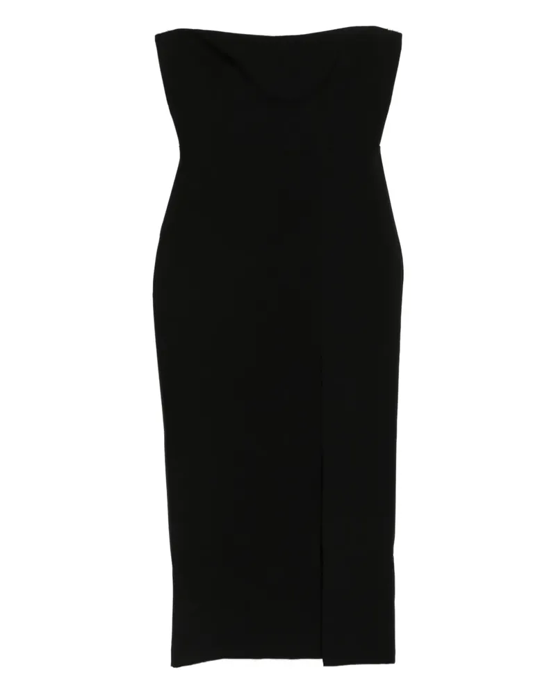 Alex Perry strapless slit midi dress - Schwarz Schwarz