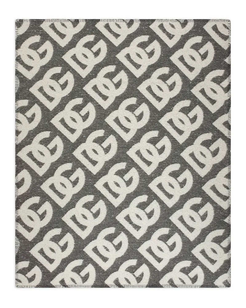 Dolce & Gabbana Decke mit Logo-Muster - Grau Grau