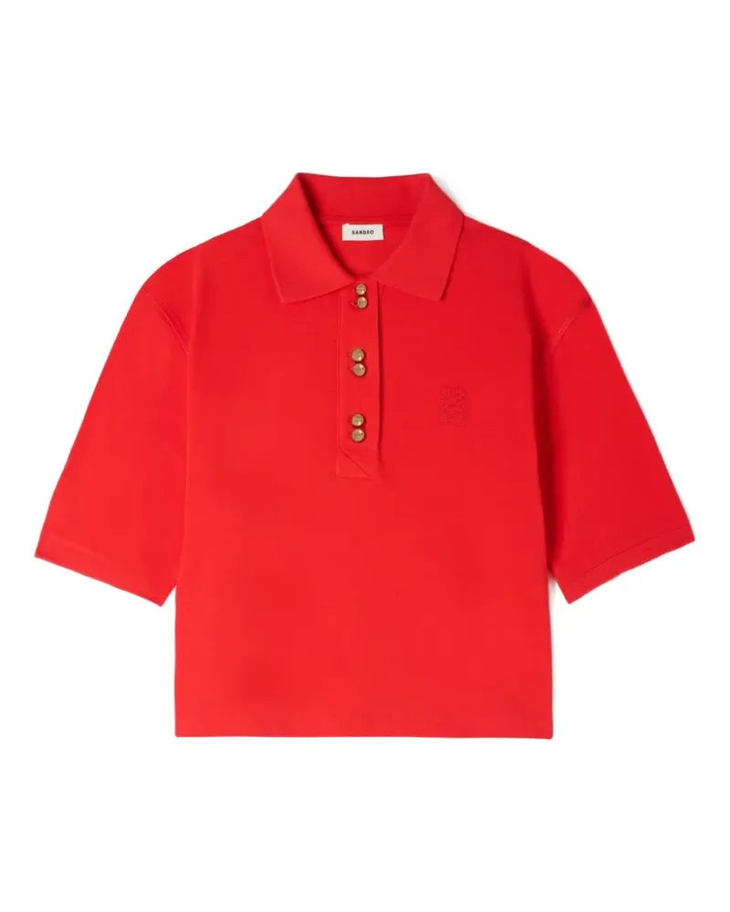 Sandro Poloshirt mit Knopfleiste - Rot Rot