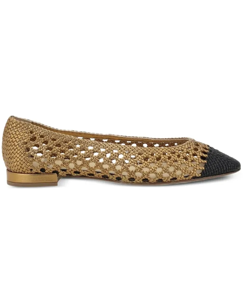 Francesco Russo Gewebte Ballerinas - Gold Gold