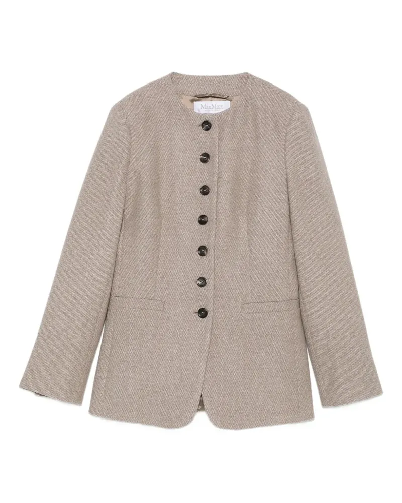 Max Mara Jacke ohne Kragen - Nude Nude