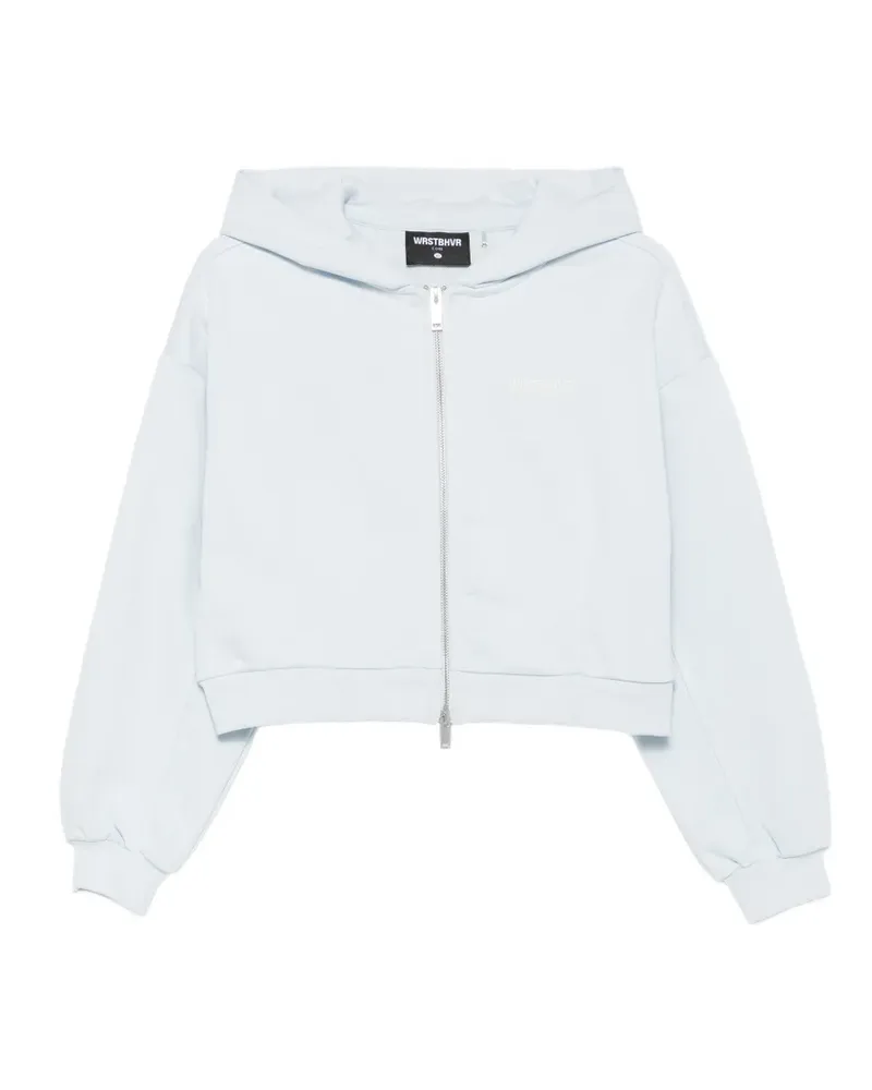 WRSTBHVR logo-print zip-up hoodie - Blau Blau