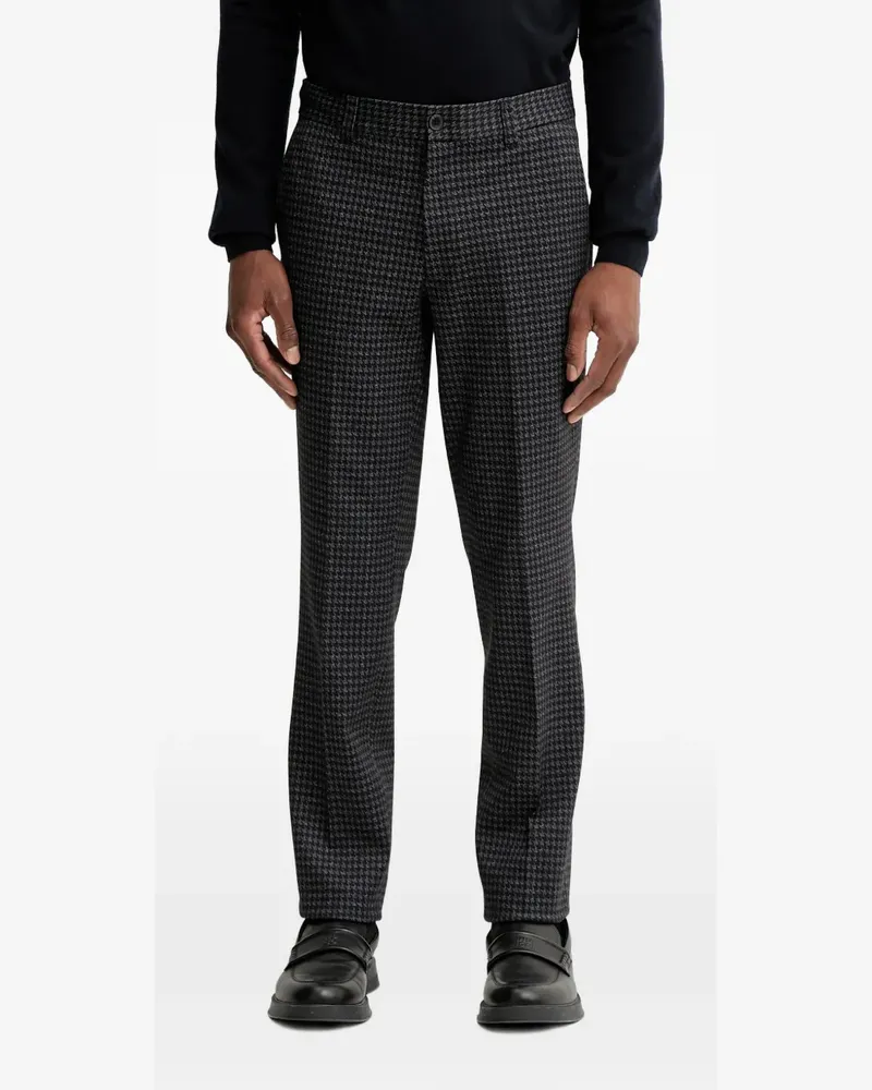 HUGO BOSS houndstooth-pattern trousers - Grau Grau