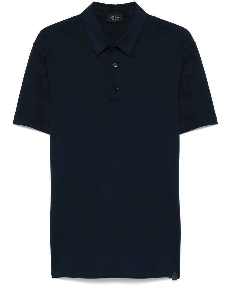 Brioni Poloshirt aus Piqué - Blau Blau