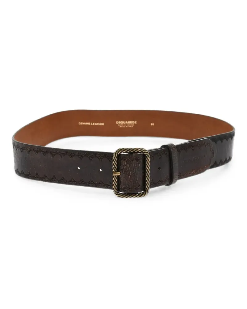Dsquared2 embossed decorative-motif belt - Braun Braun