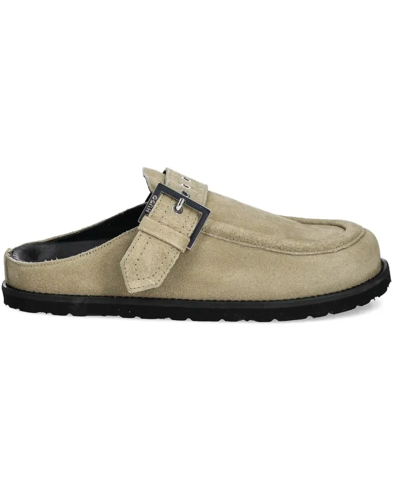 HUGO BOSS Artentia buckle-strap flat mules - Nude Nude