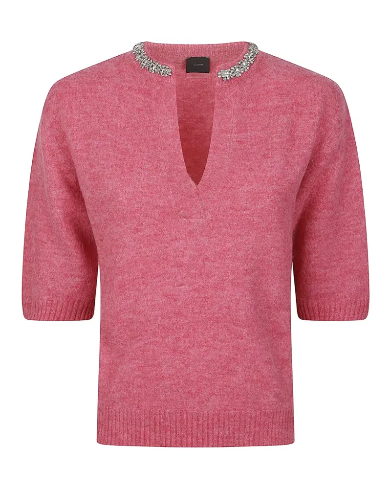 Pinko Pullover mit Kristallen - Rosa Rosa