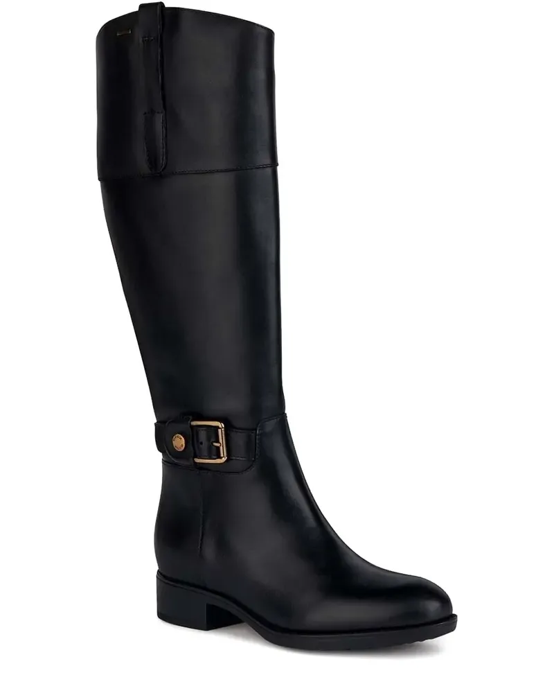 Geox Kniehohe Stiefel mit Schnallenverschluss - Schwarz Schwarz