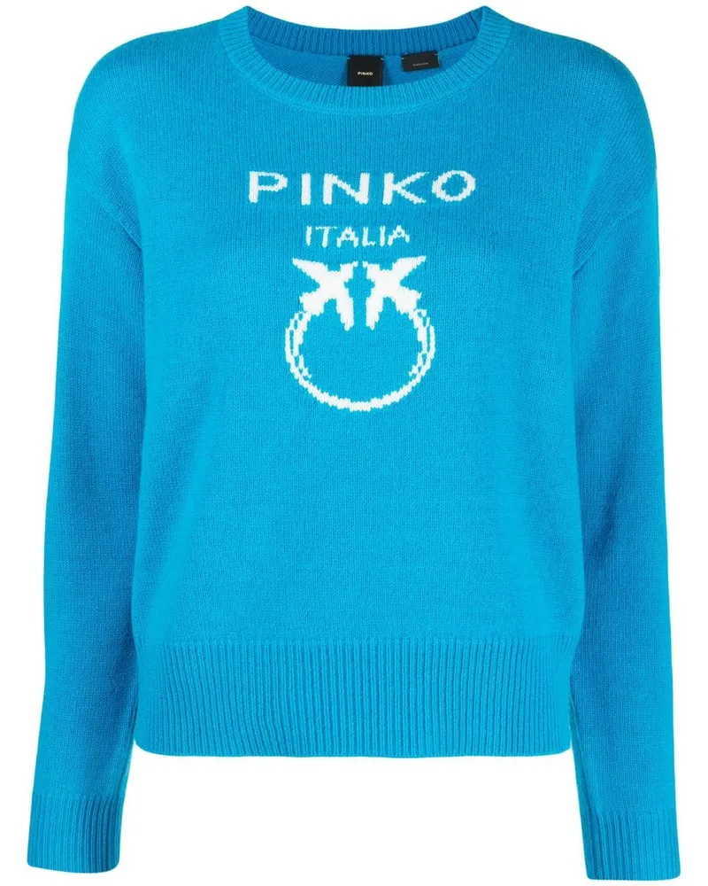 Pinko Pullover mit Intarsien-Logo - Blau Blau