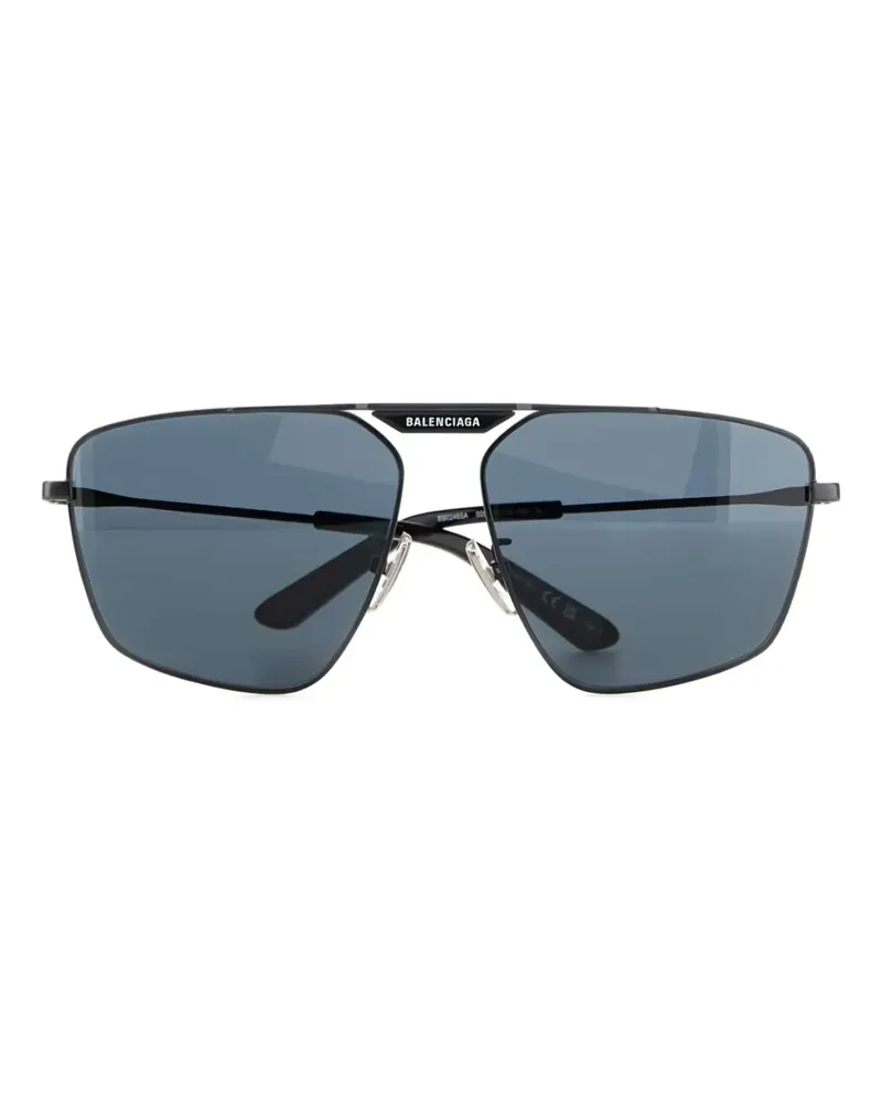 Balenciaga Sonnenbrille mit Logo-Print - Schwarz Schwarz