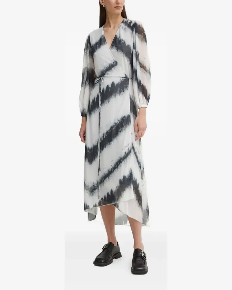 BRUUNS BAZAAR Gewickeltes Midikleid mit Batikmuster - Weiß Weiß