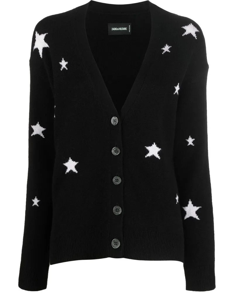 Zadig & Voltaire Cardigan mit Sternen - Schwarz Schwarz