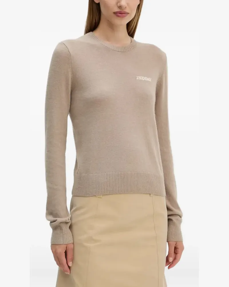 Day Birger et Mikkelsen Pullover mit Slogan-Detail - Nude Nude