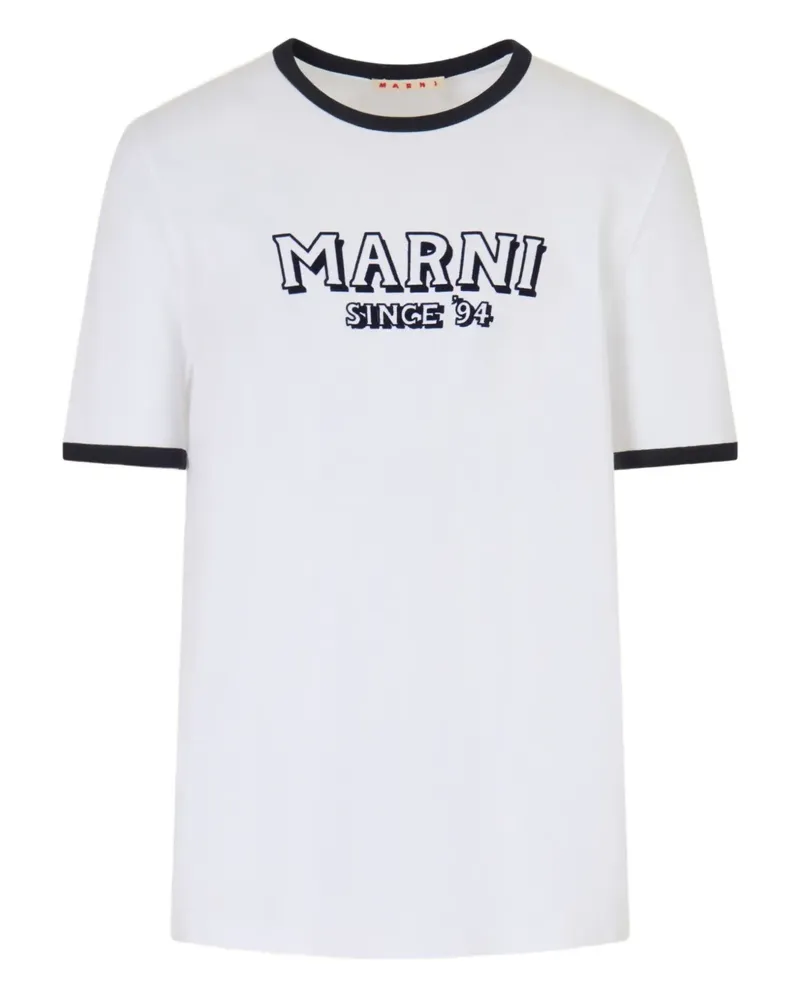 Marni T-Shirt mit Kontrastdetails - Weiß Weiß