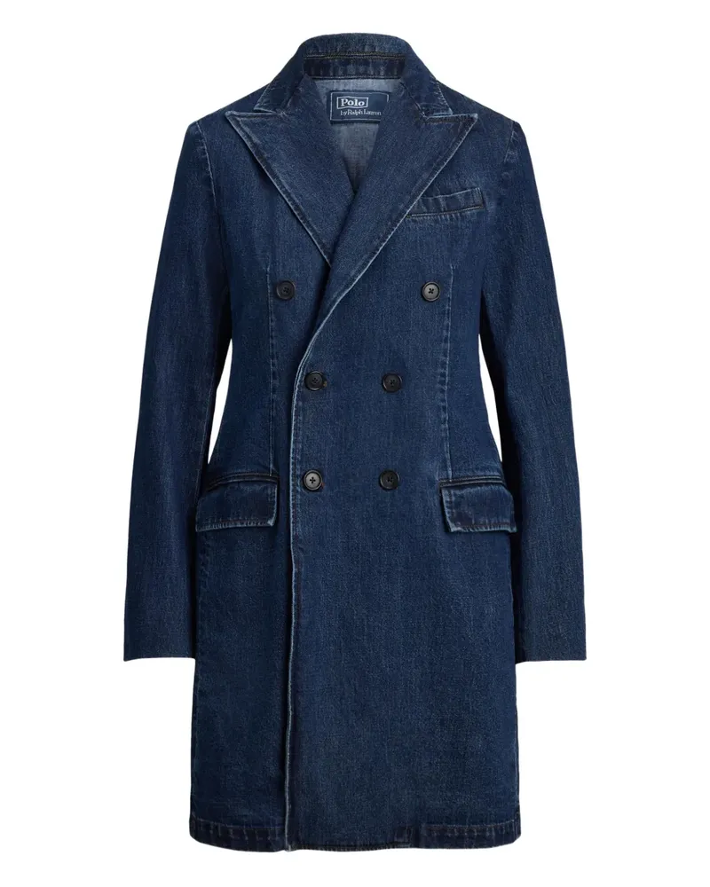 Ralph Lauren Doppelreihiger Jeansmantel - Blau Blau
