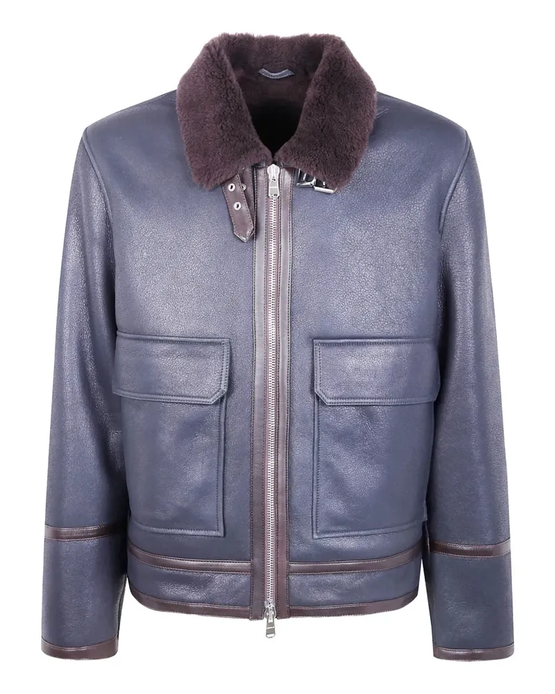Dondup Jacke aus Shearling mit Reißverschluss - Blau Blau