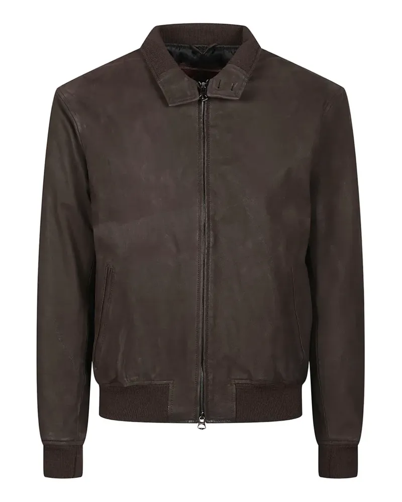 Stewart Lederjacke mit Reißverschluss - Braun Braun