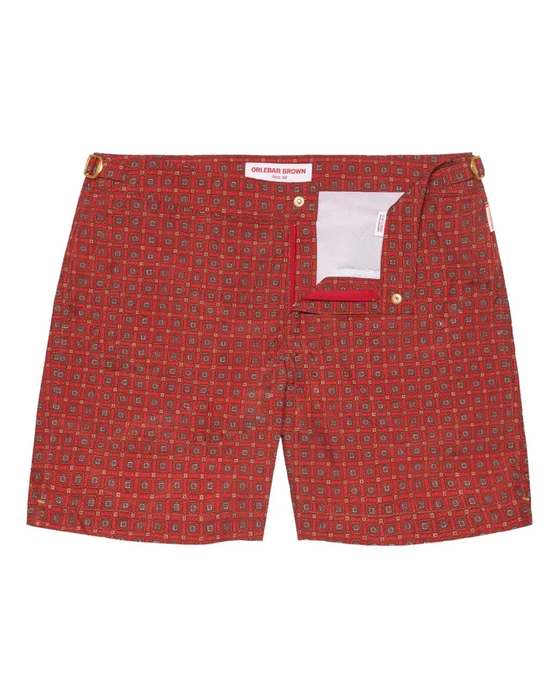 Orlebar Brown Bulldog Badeshorts mit geometrischem Print - Rot Rot
