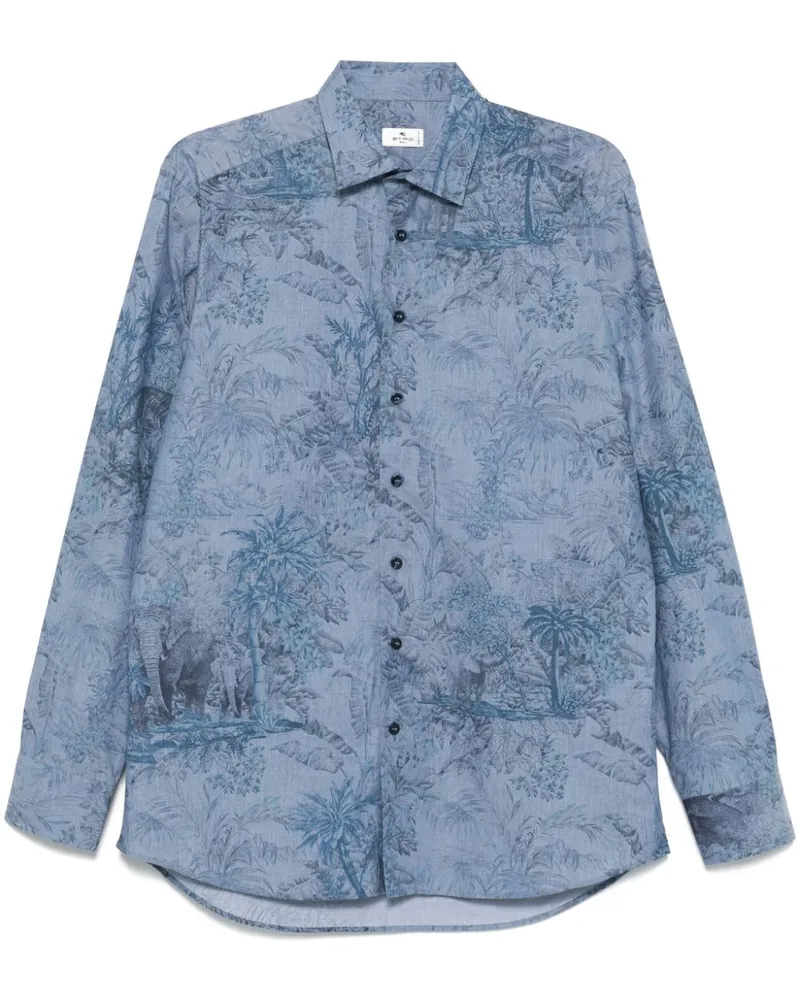 Etro Hemd mit Blumen-Print - Blau Blau