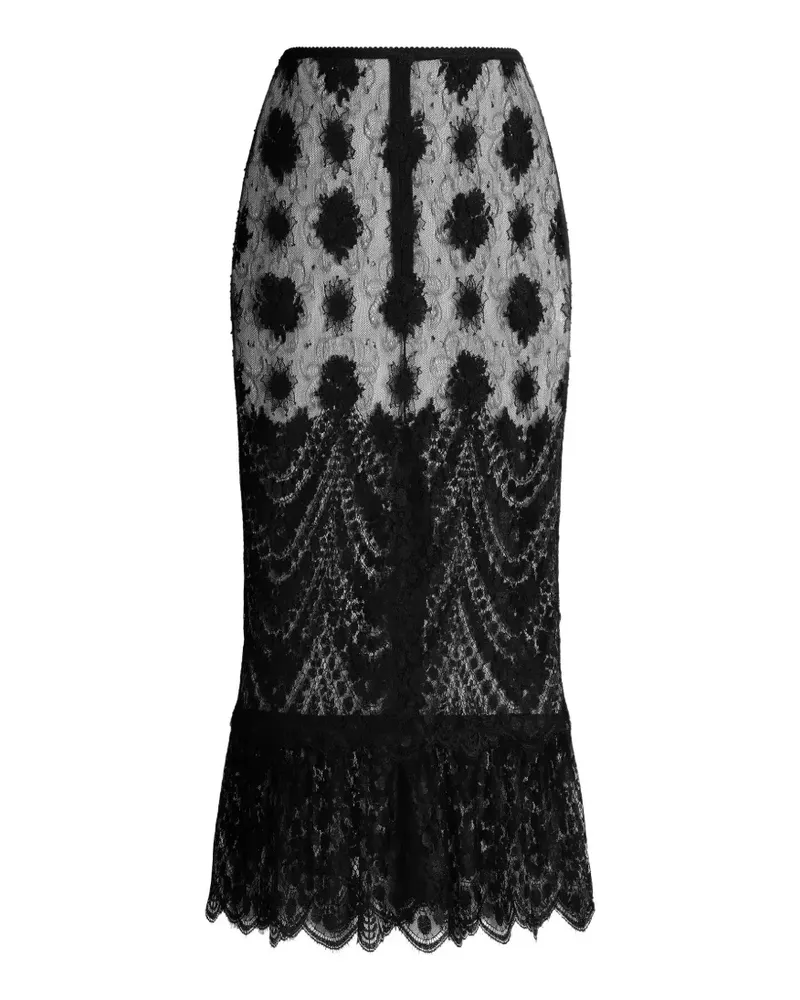 Dolce & Gabbana Midirock mit Chantilly-Spitze - Schwarz Schwarz