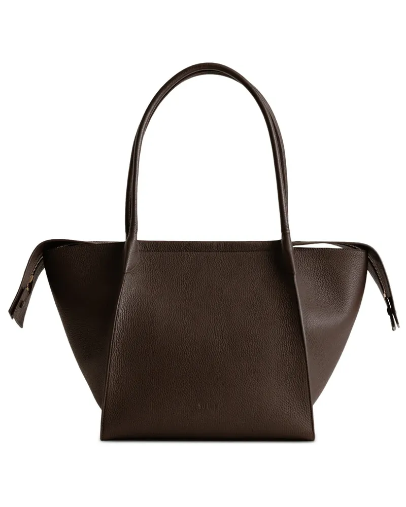 YU MEI large Claudia zip-fastening leather tote bag - Braun Braun