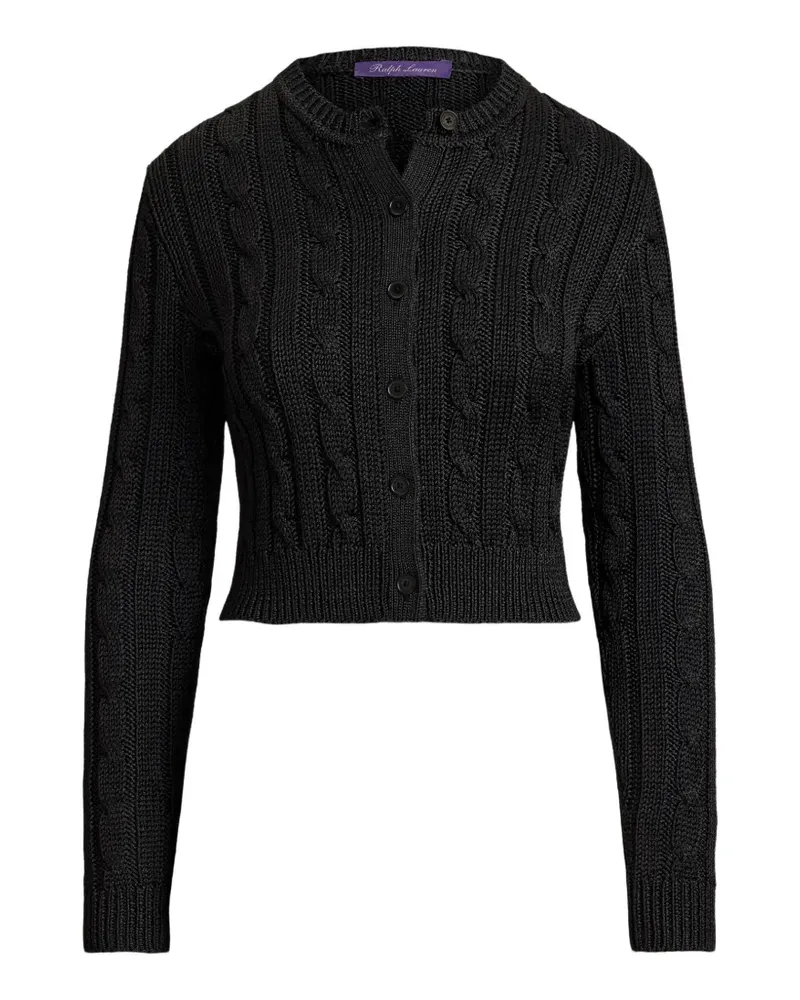 Ralph Lauren Cardigan mit Zopfmuster - Schwarz Schwarz