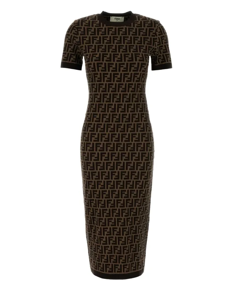 Fendi jacquard fitted mini dress - Braun Braun