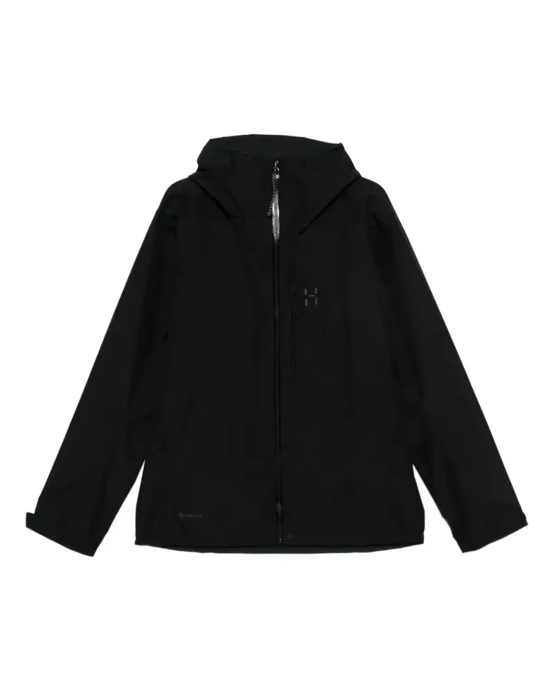 Haglöfs logo-patch hooded jacket - Schwarz Schwarz