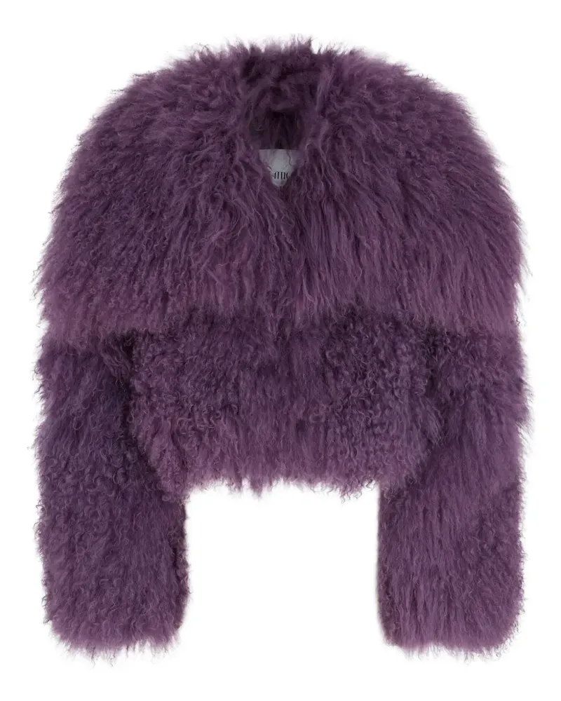 ATTICO Jacke mit Mongolian-Fur - Violett Violett