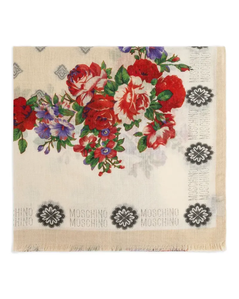 Moschino floral-print scarf - Nude Nude