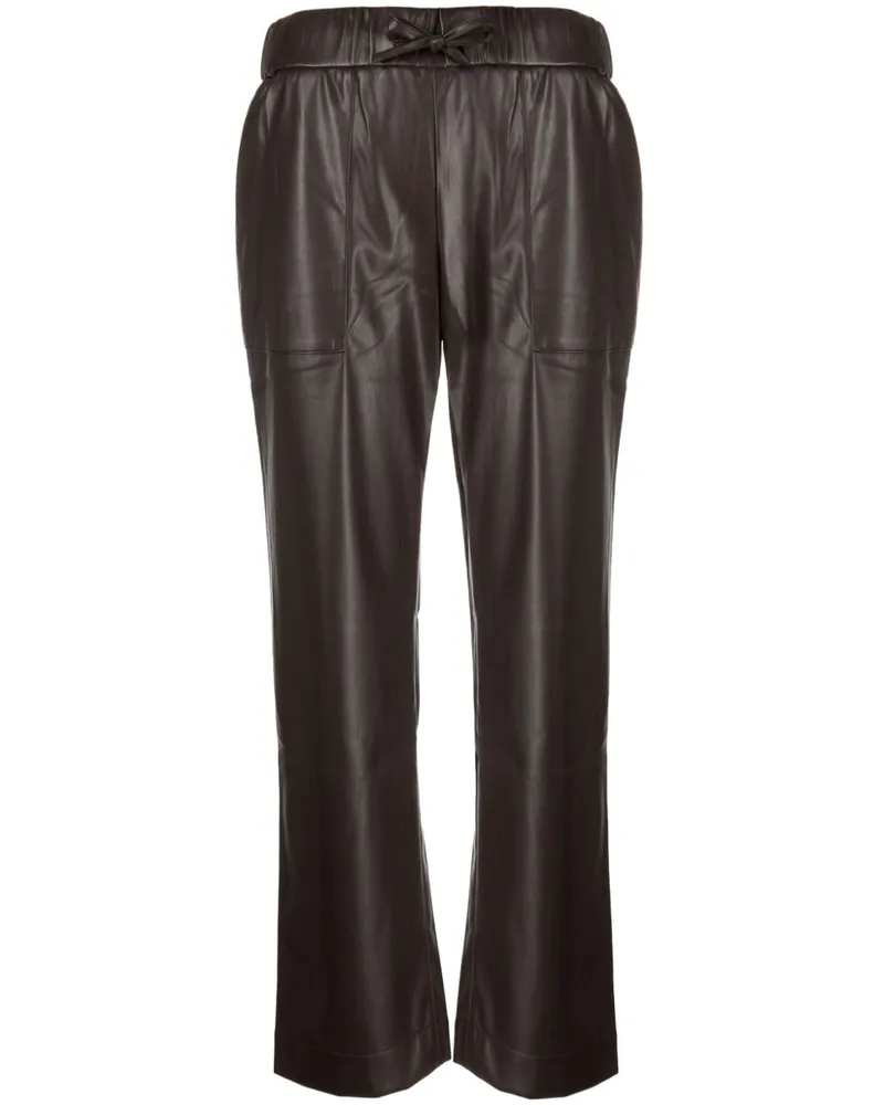 GOODIOUS Cropped-Hose aus Faux-Leder - Blau Blau