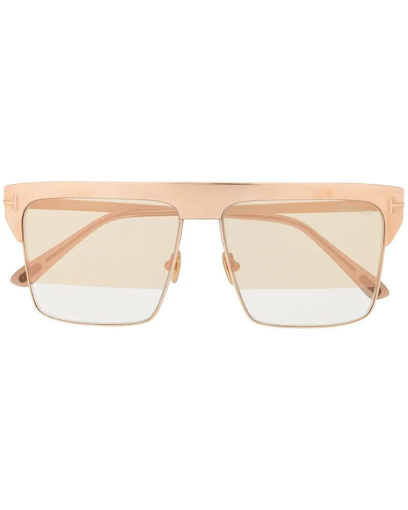 Tom Ford Sonnenbrille mit eckigem Gestell - Gold Gold