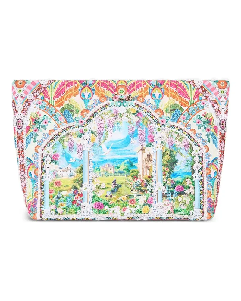 Camilla large printed makeup bag - Nude Nude