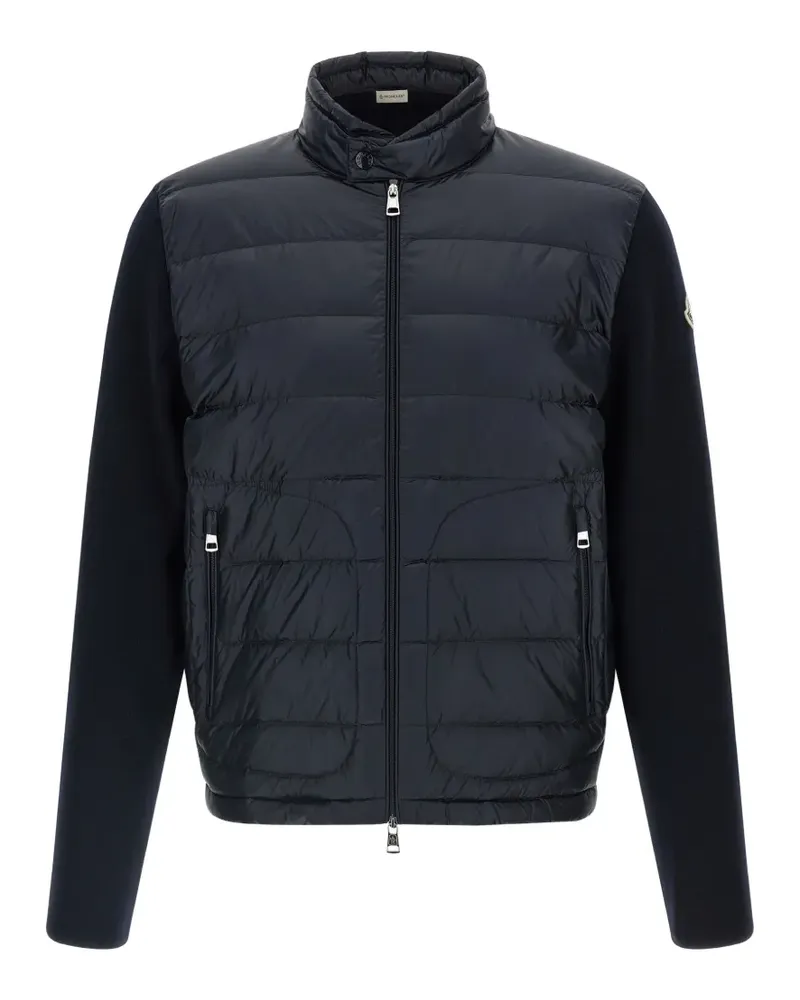 Moncler zip-up ribbed-knit jacket - Blau Blau