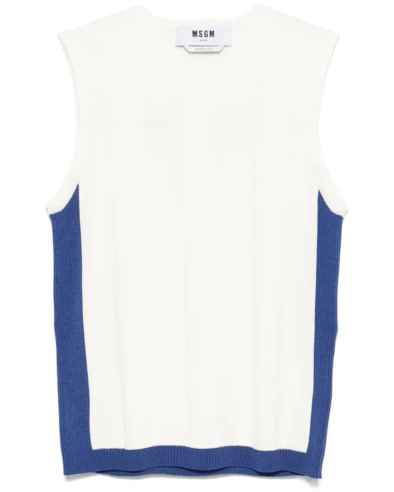 MSGM Geripptes Tanktop - Nude Nude