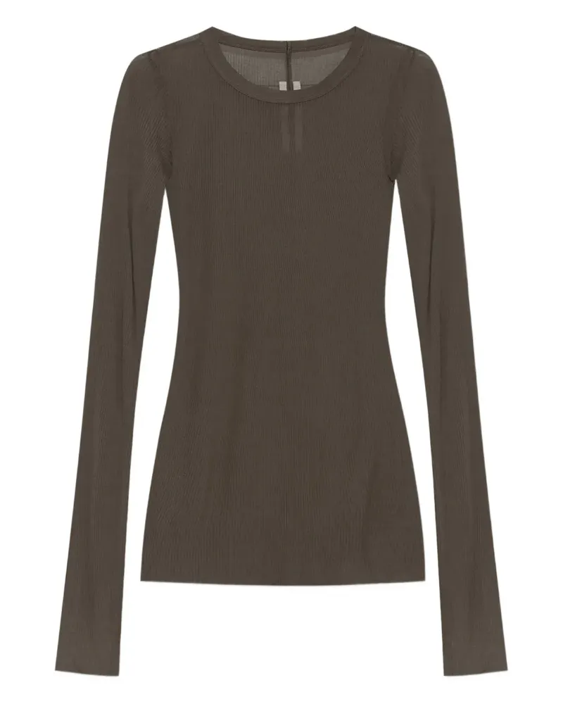 Rick Owens Geripptes Langarmshirt - Nude Nude