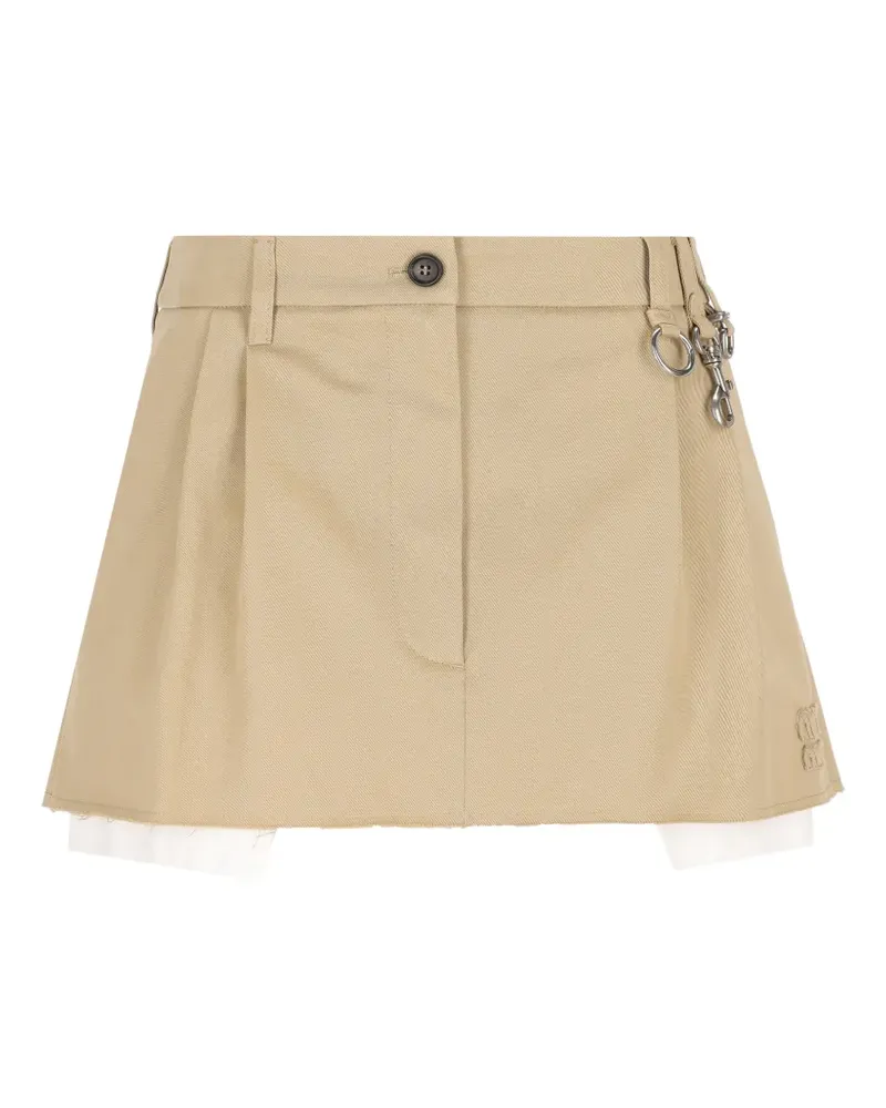 Miu Miu belt-loop pleated mini skirt - Nude Nude