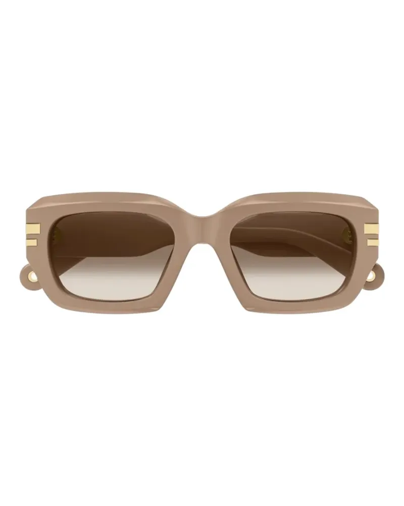Chloé geometric-frame sunglasses - Nude Nude