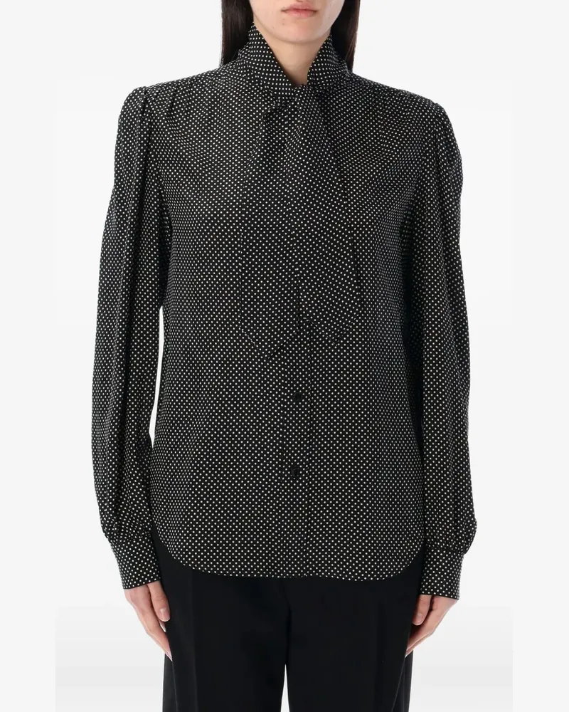 Saint Laurent polka dot shirt - Schwarz Schwarz