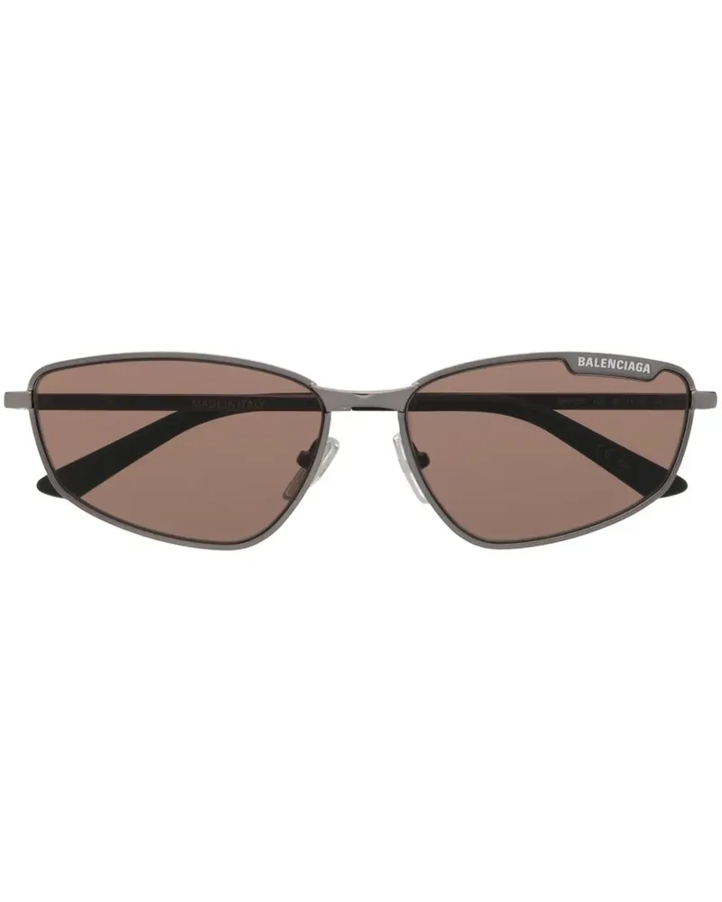 Balenciaga Sonnenbrille im Biker-Style - Silber Silber
