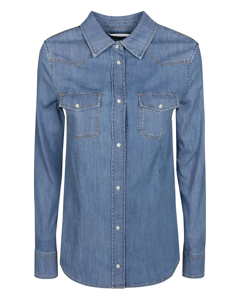 Jacob Cohën Jeanshemd mit Tasche - Blau Blau