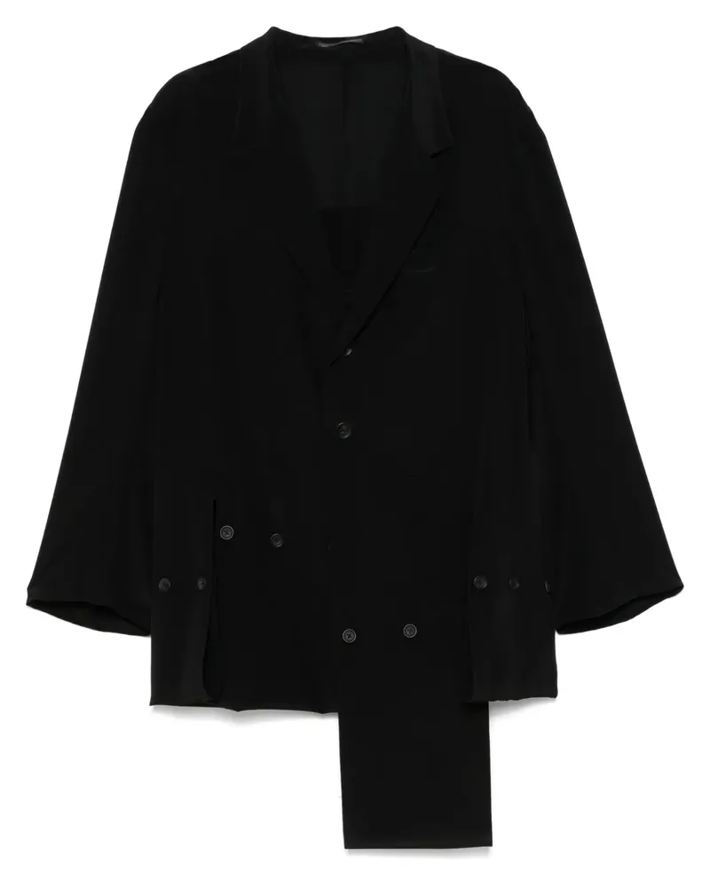 Yohji Yamamoto Mantel aus Seide - Schwarz Schwarz