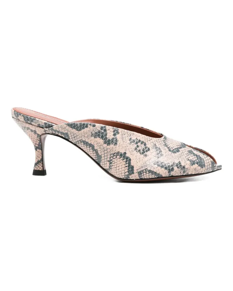 Lola Cruz snakeskin-pattern sandals - Nude Nude