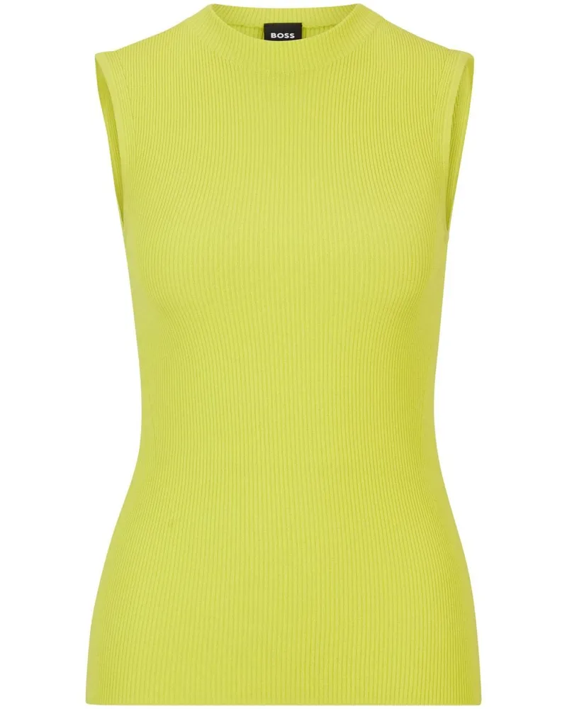 HUGO BOSS Geripptes Top - Gelb Gelb