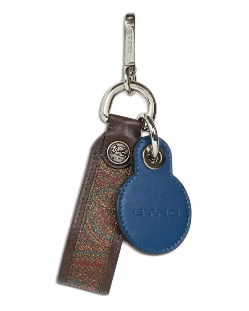 Etro Arnica paisley-pattern leather keyrings - Blau Blau