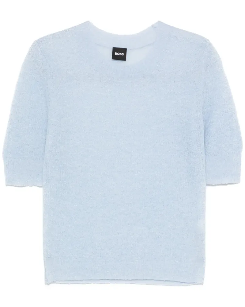 HUGO BOSS Gestricktes T-Shirt - Blau Blau