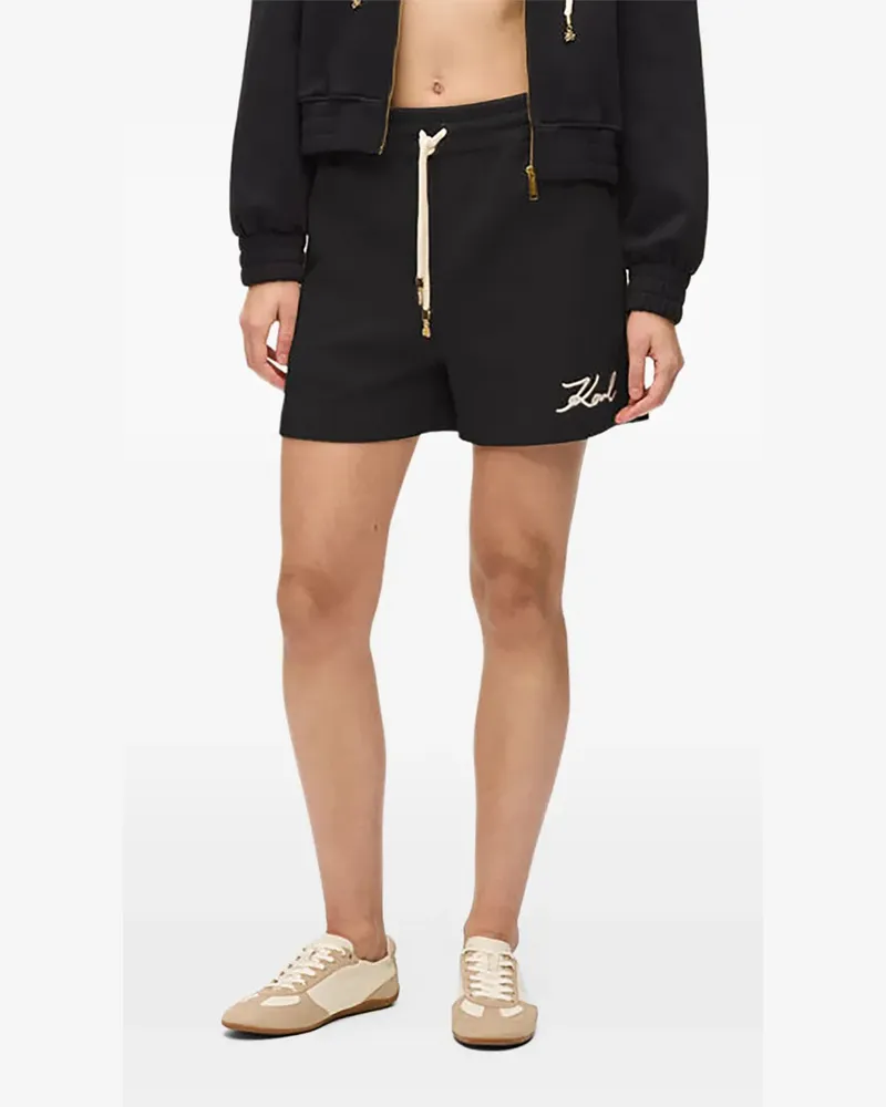 Karl Lagerfeld Shorts mit Logo - Schwarz Schwarz