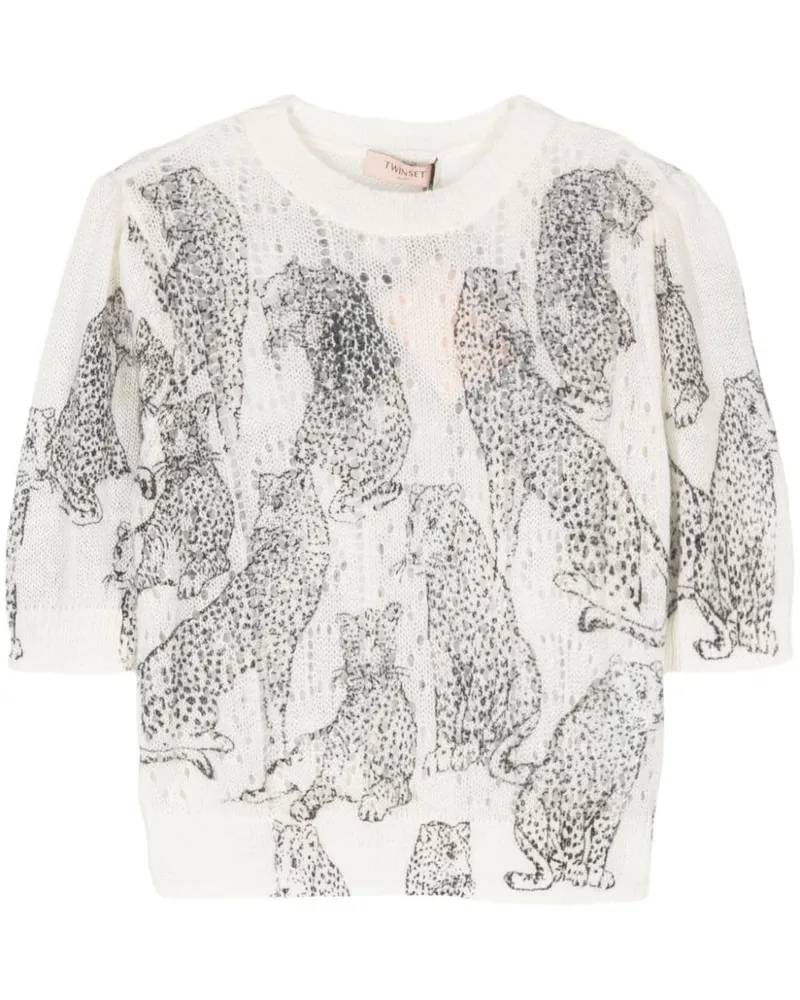 Twin-Set Cropped-Pullover - Weiß Weiß