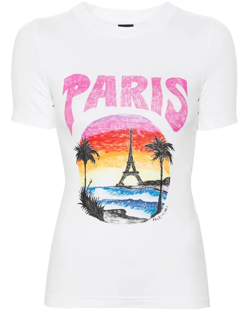 Balenciaga Paris Tropical T-Shirt - Weiß Weiß